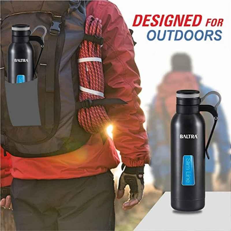 Baltra Zippy 450ml Stainless Steel Black Hot & Cold Thermosteel Water Bottle, BSL 281 Baltra Zippy 450ml Stainless Steel Black Hot & Cold Thermosteel Water Bottle, BSL 281